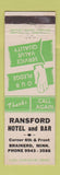 Matchbook Cover - Ransford Hotel Bar Brainerd MN WHITE