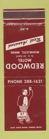 Matchbook Cover - Redwood Motel Mankato MN