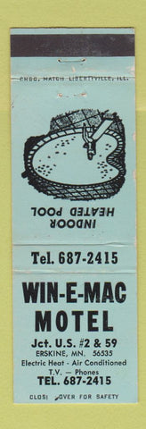 Matchbook Cover - Win e Mac Motel Erskine MN