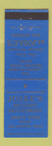 Matchbook Cover - Joske's Military Store San Antonio TX