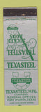 Matchbook Cover - Texas Electric Steel Sukcer Rods Fort Worth TX
