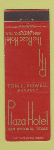 Matchbook Cover - Plaza Hotel San Antonio TX