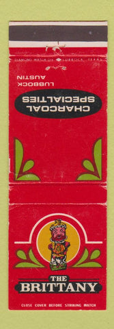 Matchbook Cover - The Brittany Lubbock Austin TX restaurant WEAR