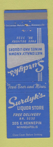 Matchbook Cover - Surdyk's Liquor Store Minneapolis MN