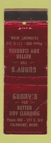 Matchbook Cover - Gunny's Dry Cleaning Fairmont MN WEAR