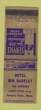 Matchbook Cover - Hotel Wm Barkley Fergus Falls MN