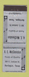 Matchbook Cover - AE McClendon Grocery? Harlingen TX