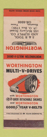 Matchbook Cover - Worthing V Drives Houston TX