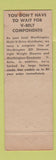Matchbook Cover - Worthing V Drives Houston TX