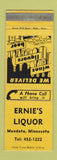 Matchbook Cover - Ernie's Liquor Mendota MN WEAR