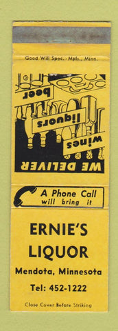 Matchbook Cover - Ernie's Liquor Mendota MN WEAR