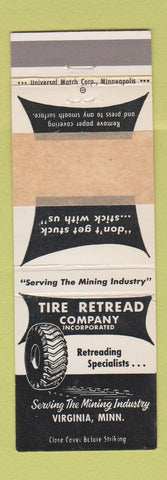 Matchbook Cover - Tire Retread Company Virginia MN WEAR