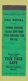 Matchbook Cover - Tick Tock Cafe Detroit Lake MN