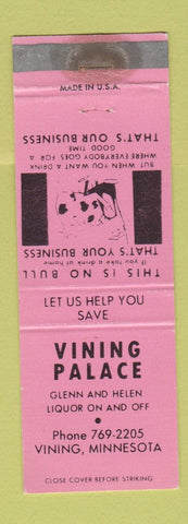 Matchbook Cover - Vining Palace Vining MN WORN