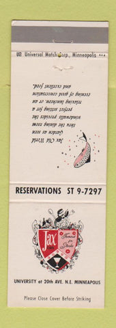Matchbook Cover - Jax Cafe Minneapolis MN