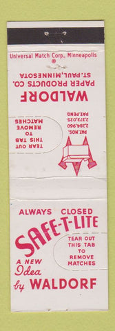 Matchbook Cover - Waldorf Paper Products St Paul MN