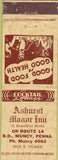 Matchbook Cover - Ashurst Manor Inn Muncy PA
