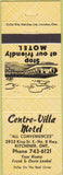 Matchbook Cover - Centre Villa Motel Kitchener ON