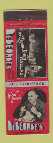 Matchbook Cover - DeGeorge's Restaurant Italian Dallas TX