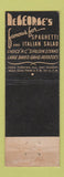 Matchbook Cover - DeGeorge's Restaurant Italian Dallas TX