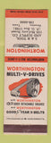 Matchbook Cover - Worthington V Drives S&R Tool Houston TX