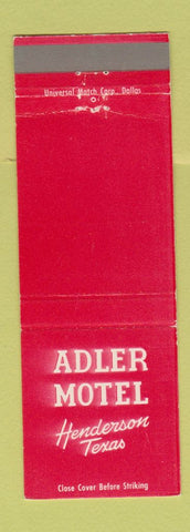 Matchbook Cover - Adler Motel Henderson TX