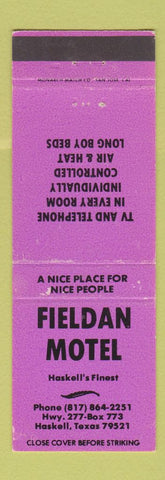 Matchbook Cover - Fieldan Motel Haskell TX