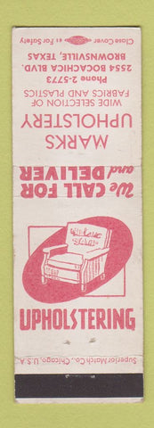 Matchbook Cover - Marks Upholstery Brownsville TX
