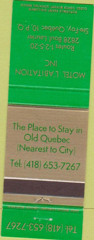 Matchbook Cover - Motel L'Abitation Inc Ste Foy QC PQ