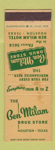 Matchbook Cover - Ben Milan Drug Store Houston TX