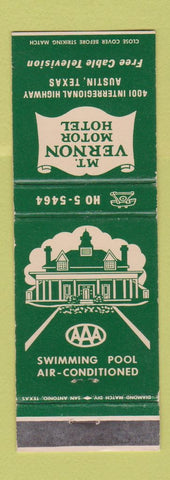 Matchbook Cover - Mount Vernon Motor Hotel Austin TX