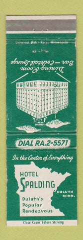 Matchbook Cover - Hotel Spalding Duluth MN