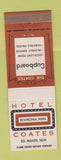 Matchbook Cover - Hotel Coates Virginia MN