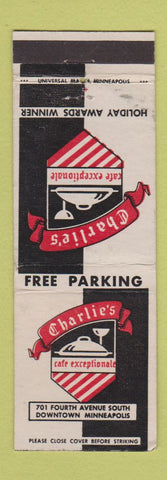 Matchbook Cover - Charlie's Cafe Exceptionale Minneapolis MN