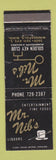 Matchbook Cover - Mr Nib's Golden Key Club Minneapolis MN