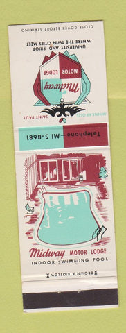 Matchbook Cover - Midway Motor Lodge Minneapolis St Paul MN