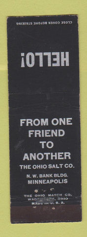 Matchbook Cover - Ohio Salt Company Minneapolis MN