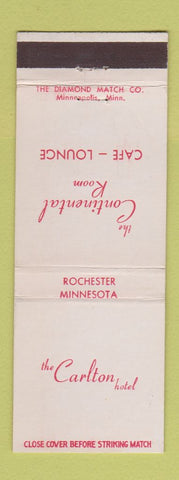 Matchbook Cover - Carlton Hotel Rochester MN