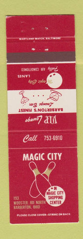 Matchbook Cover - Magic City Bowling Barberton OH