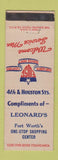 Matchbook Cover - Leonard's Service Men's Center Fort Worth TX
