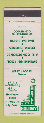 Matchbook Cover - Holiday Vista Harlingen TX motel