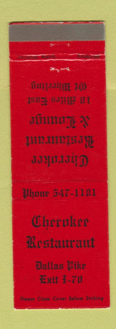 Matchbook Cover - Cherokee Restaurant Lounge Wheeling WV