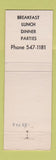 Matchbook Cover - Cherokee Restaurant Lounge Wheeling WV