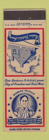 Matchbook Cover - Barbara Fritchie House Frederick MD