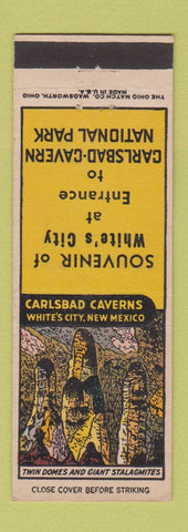 Matchbook Cover - Carlsbad Caverns White's City NM Twin Domes