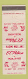 Matchbook Cover - El Palacio Mexican Food Amarillo TX