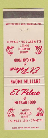 Matchbook Cover - El Palacio Mexican Food Amarillo TX