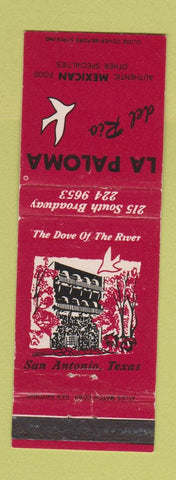Matchbook Cover - La Paloma Del Rio Mexican Food San Antonio TX