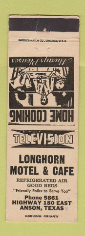 Matchbook Cover - Longhorn Motel Cafe Anson TX