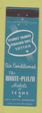 Matchbook Cover - White Plaza Hotels Dallas San Antonio Corpus Christi TX